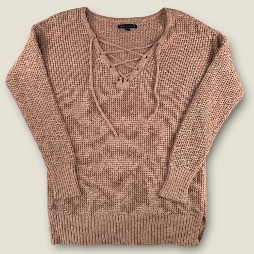 American‎ Eagle Outfitters V-Neck Sweater - Dusty Rose Size Medium